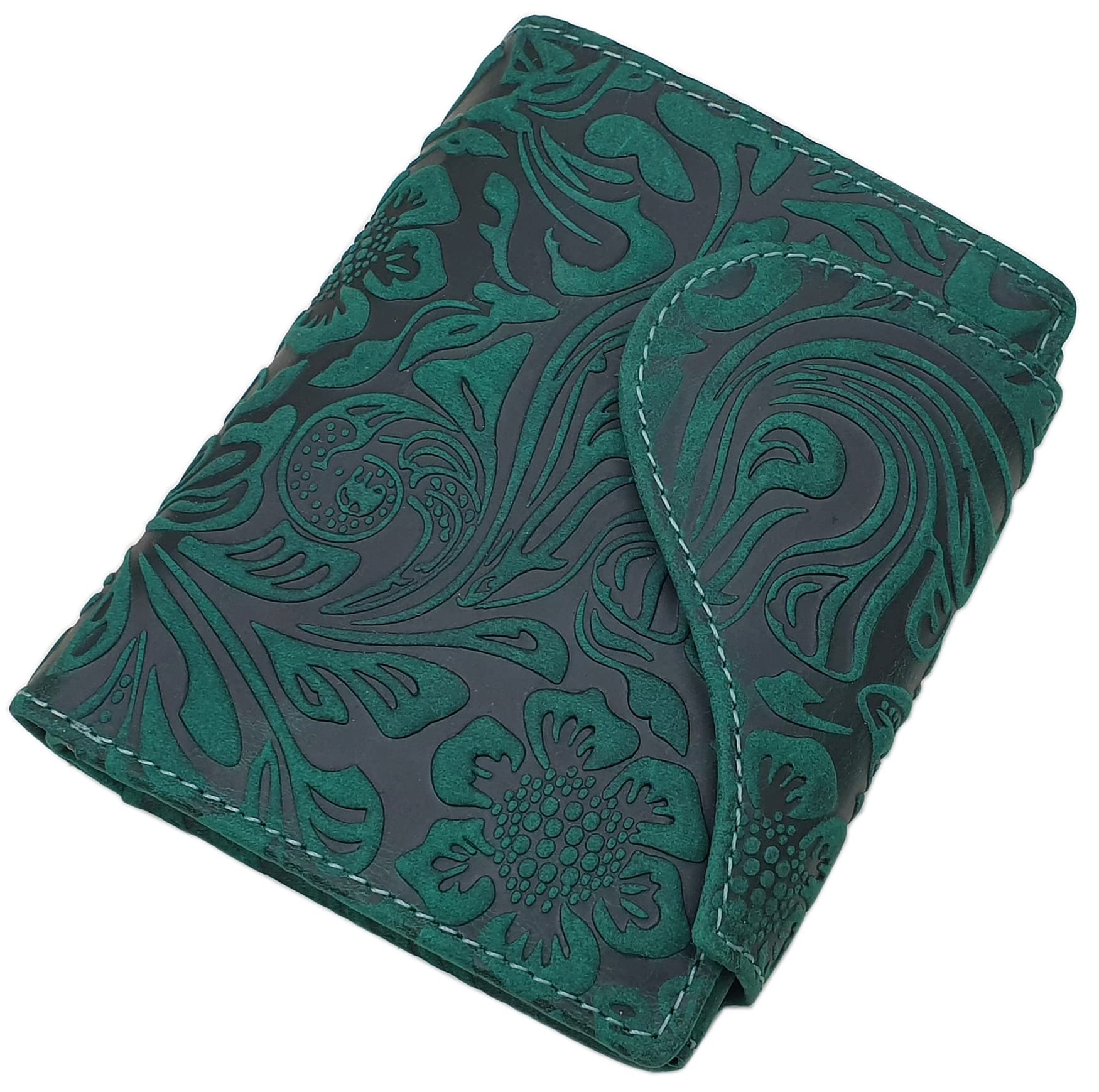 myledershop Cartera de Piel para Dama con Bloqueo RFID y NFC (Petrol)