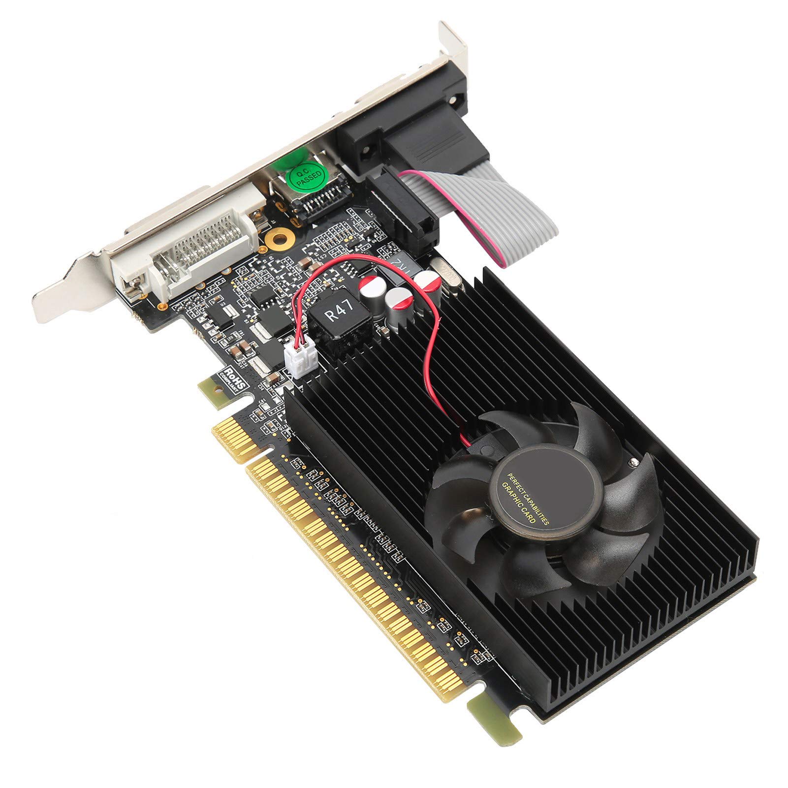 POENVFPO Schede Grafiche per Computer, Scheda Grafica GT730 64 Bit DDR3 da 2 GB con CD Driver per Computer Desktop