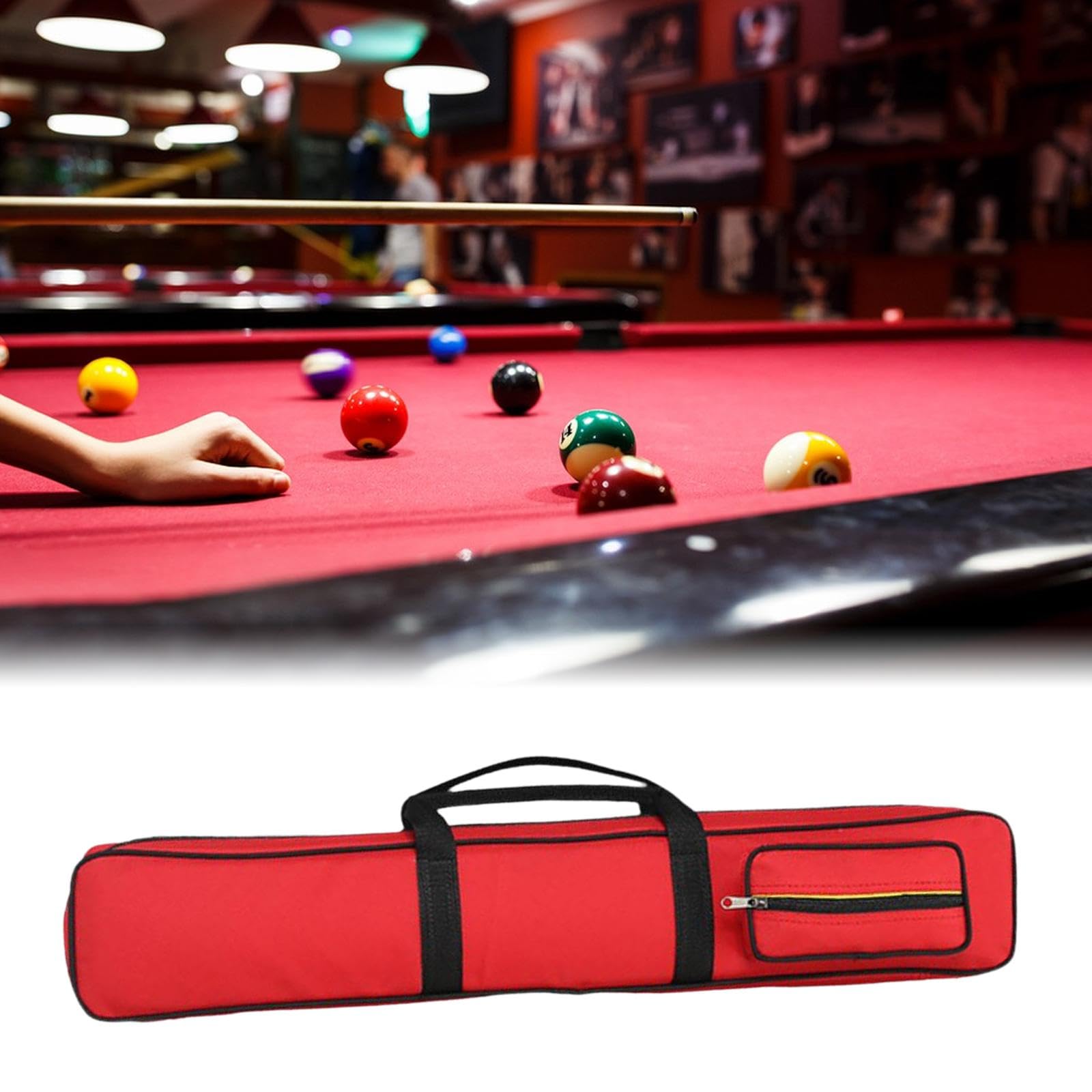 F Fityle Étui pour Queue de Billard à 8 Trous, Sac de Rangement pour Tige de Billard, poignée Portable, Sac de Transport pour Queue de Billard, Organisateur de