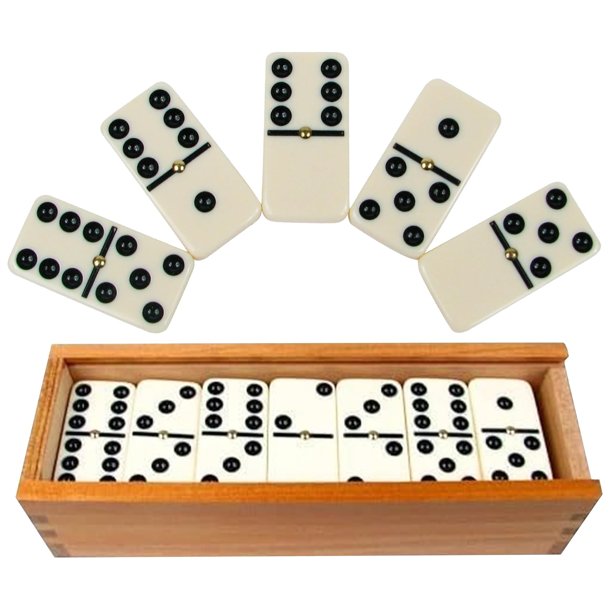 ND Sports Double 6 & Double 9 Dominoes Set – Classic Board Games for Family & Travel | Durable Dominoes with Storage Box | Strategy Tabletop Games for Indoor & Outdoor Games (9)