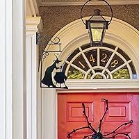 Vista 3 de Naysku Decoración de pared de silueta de caldero de bruja de metal para Halloween, caldero de bruja de hierro, decoración para colgar en la pared