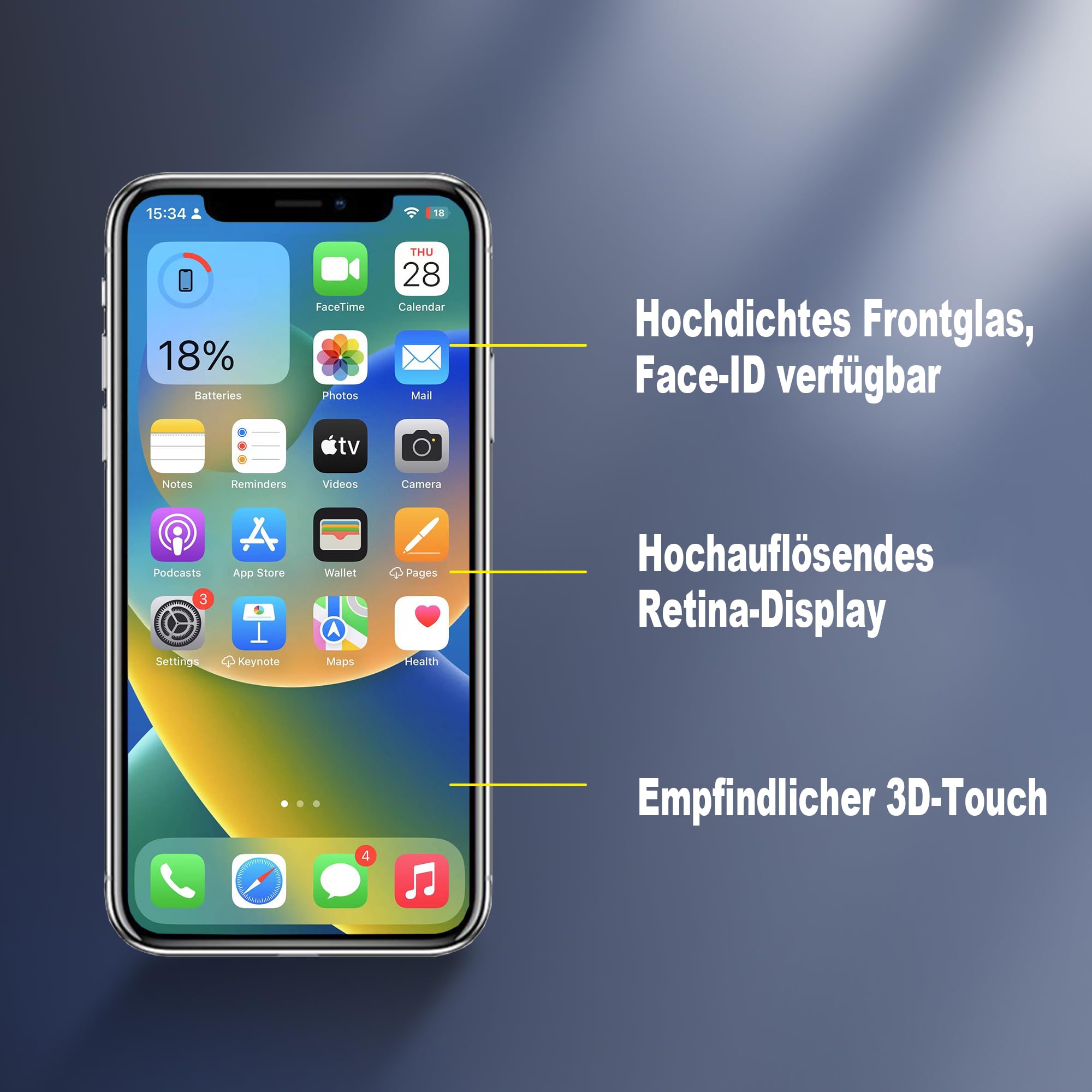 für iPhone 14 Display 6,1 Zoll (Modell A2649, A2881, A2882, A2883, A2884) LCD Display and 3D-Touchscreen-Digitalisierer mit Reparaturwerkzeug