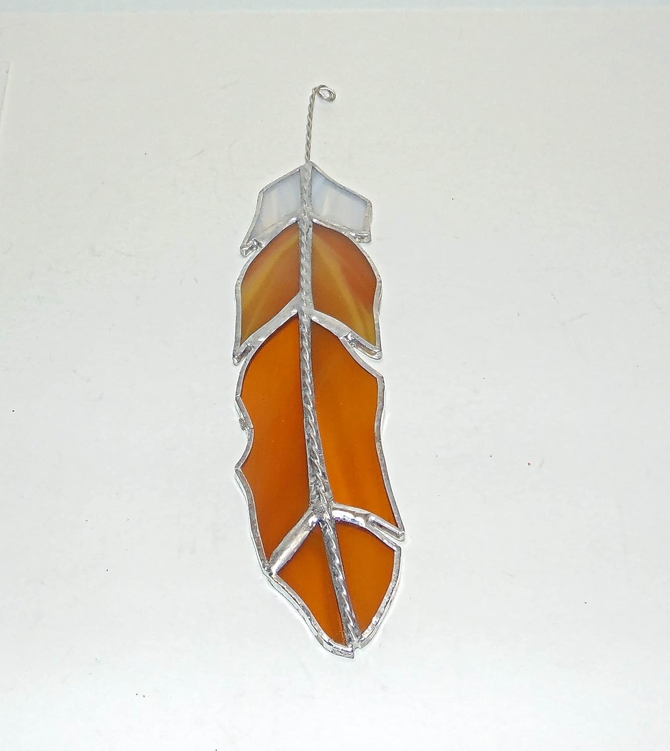 American Golden Eagle Feather Handmade Stained Glass Sun Catcher