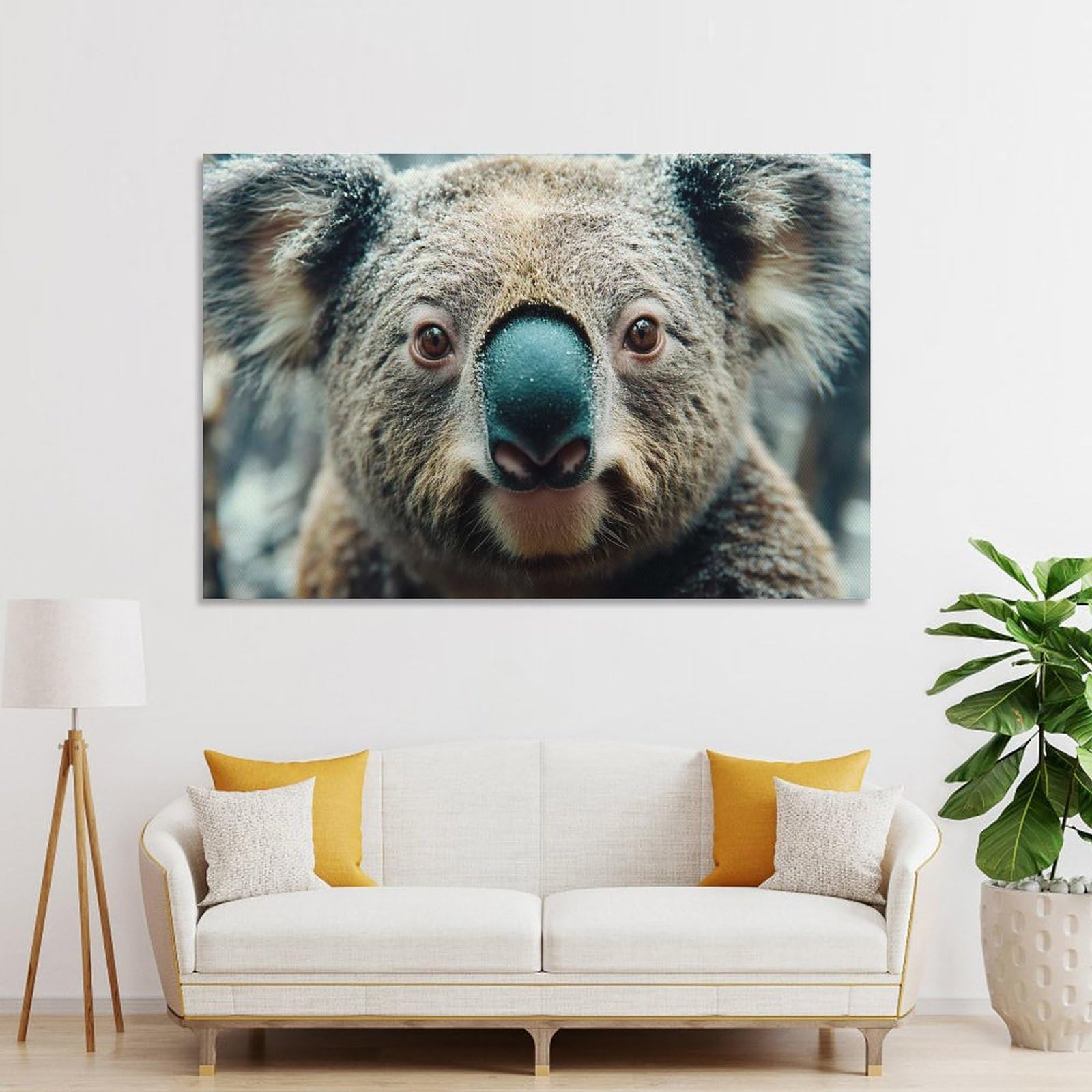 Junmoney Unframe-Style-11 Close-Up Of A Koala Bear Wall Decor Canvas Print, 08X12inch(20X30cm), For Living Room, Bedroom, Office Or Hallway, Stylish Home Artwork For Focal Walls