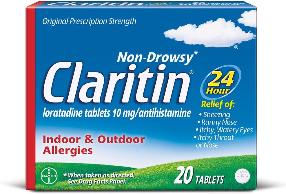 Claritin 24 Hour Non-Drowsy Allergy Tablets, 10 mg, 20 Count