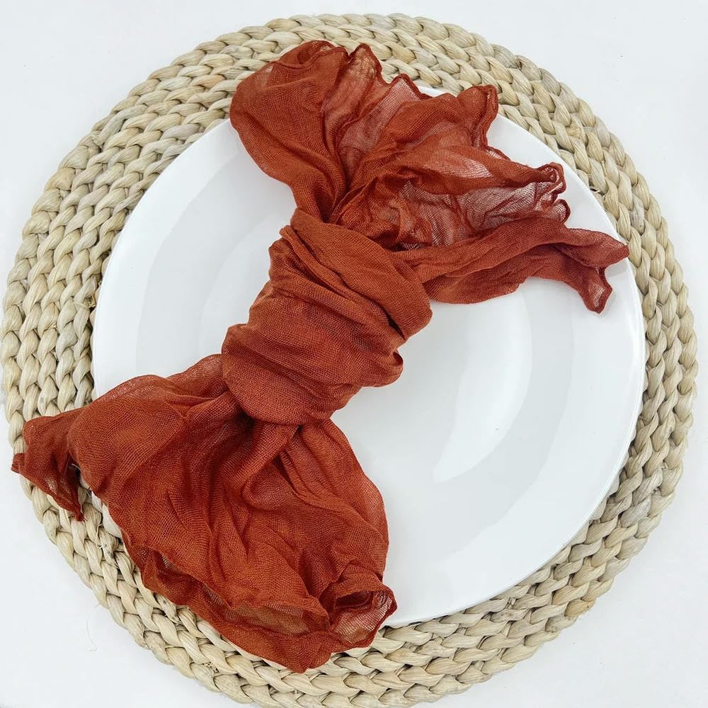 RIDAEX 100PCS Cheesecloth Napkin Gauze Table Placemats Party Christmas Wedding Decoration Dinner Retro Napkins