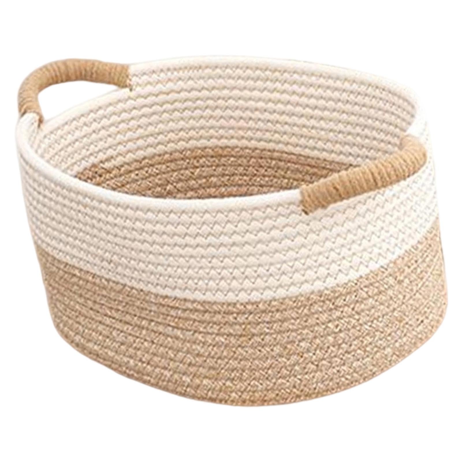 Cotton Rope Woven Basket for Organizing Sturdy for Clothes Magazines Kitchen 43Cmx32Cmx21.5Cm-image-5