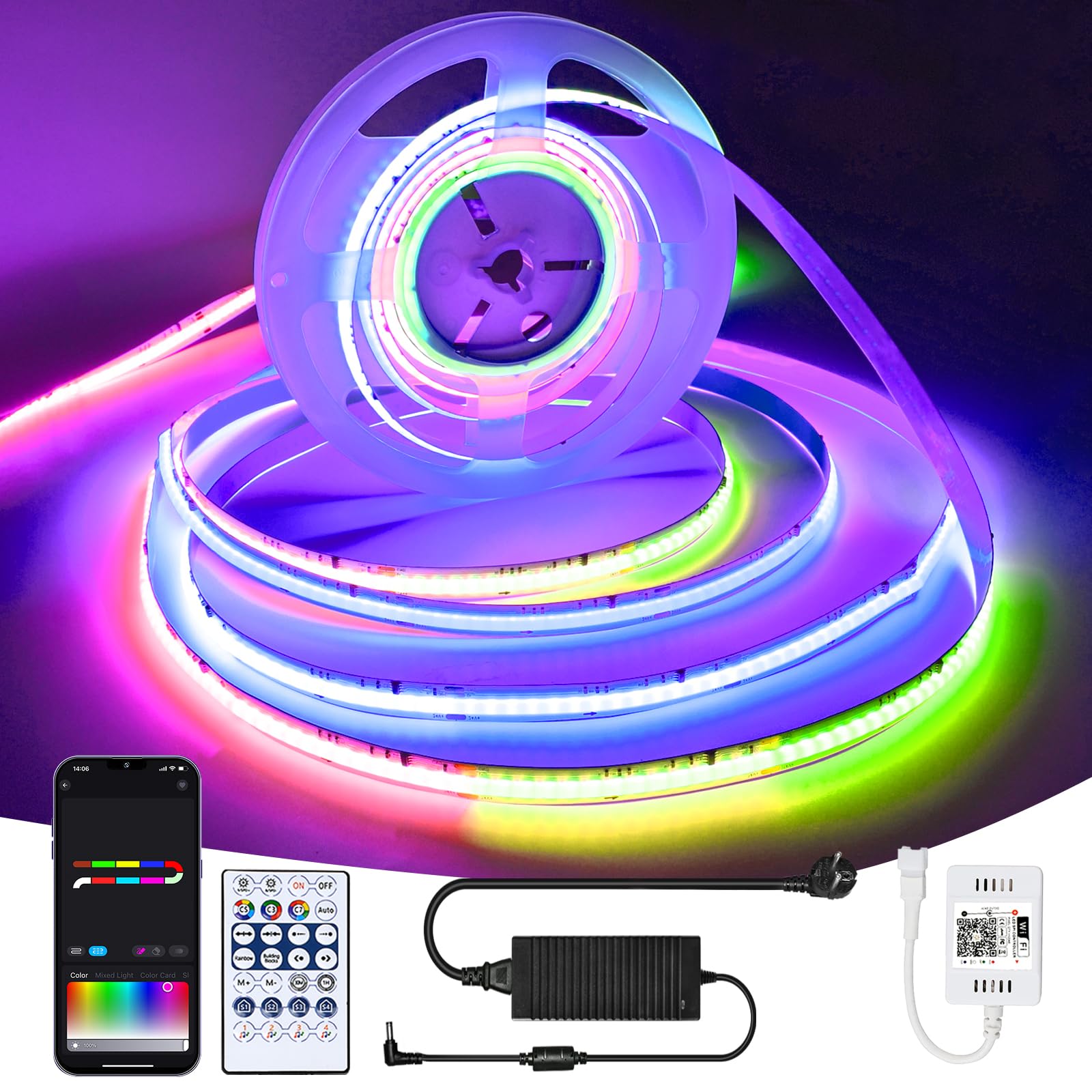 Striscia Led 24V 288W RGB 20mt 1200 SMD 5050 Da Interno IP20 En - Foto 5