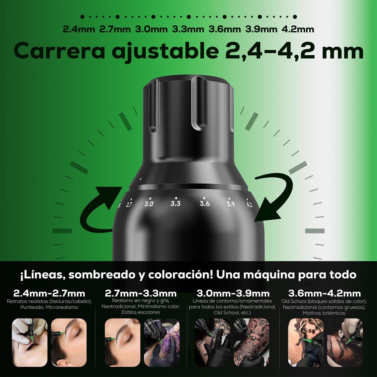 HAWINK Kit de Máquina de Tatuaje Inalámbrica con Batería 1600mAh Modo Normal/Punteado, 20 Cartuchos de Aguja 7 Tintas para tatuaje Jabón Azul Tatto Kit Completo para Principiantes HW-TKP304AEU-9