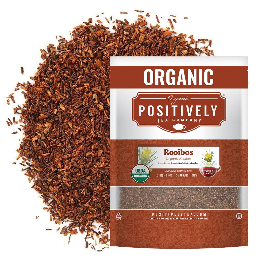 Organic Positively Tea Company, South African Rooibos Tea, Loose Leaf, 16 Ounce