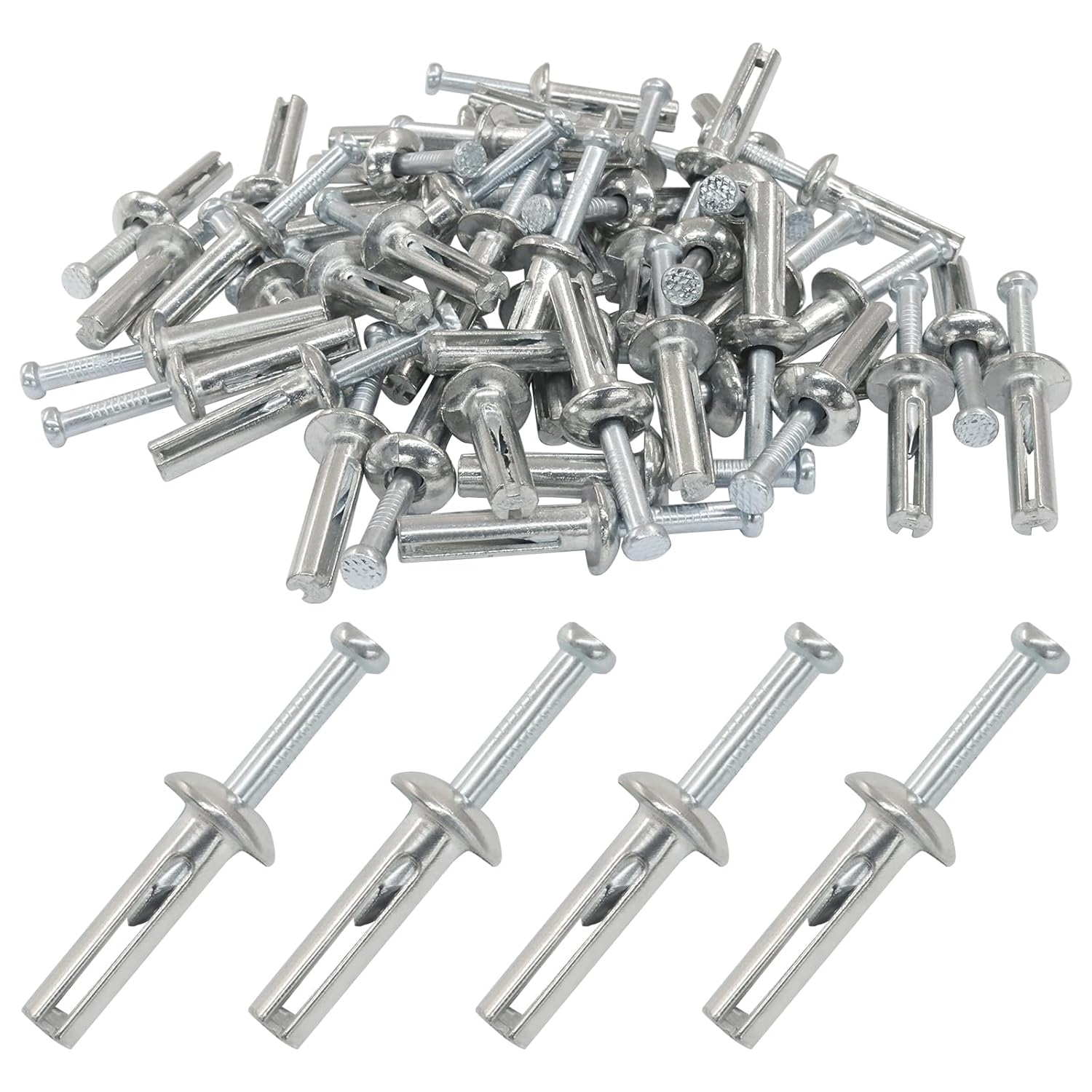 Hordion 50PCS 1/4" x 1" Hammer Drive Anchors, Heavy Duty Cement Hammering Anchors