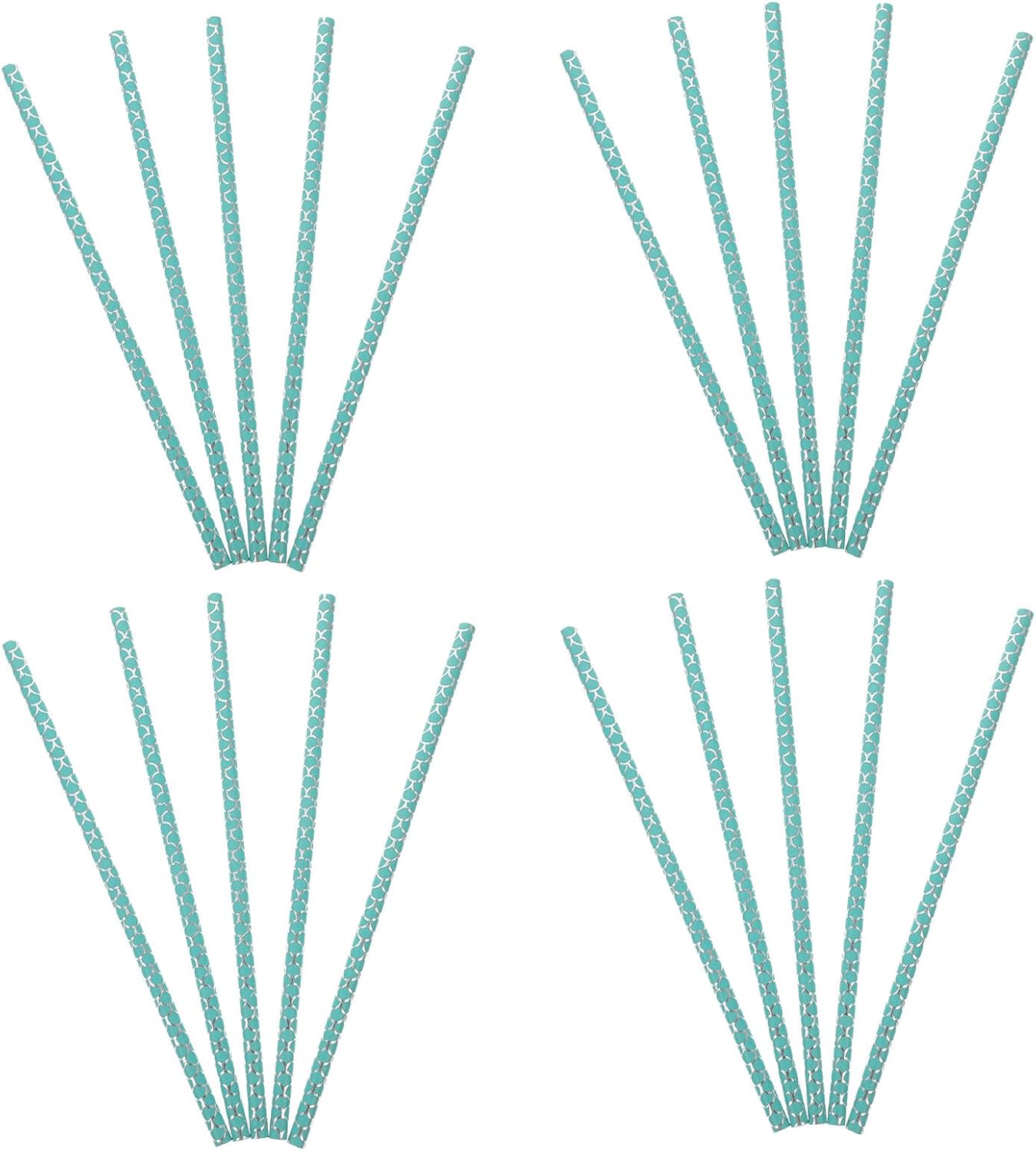 100pcs Biodegradable Party Straws Decorative Paper Drinking Straws Shiny Tail Design Disposable Portable for Juice Smoothies and Travel