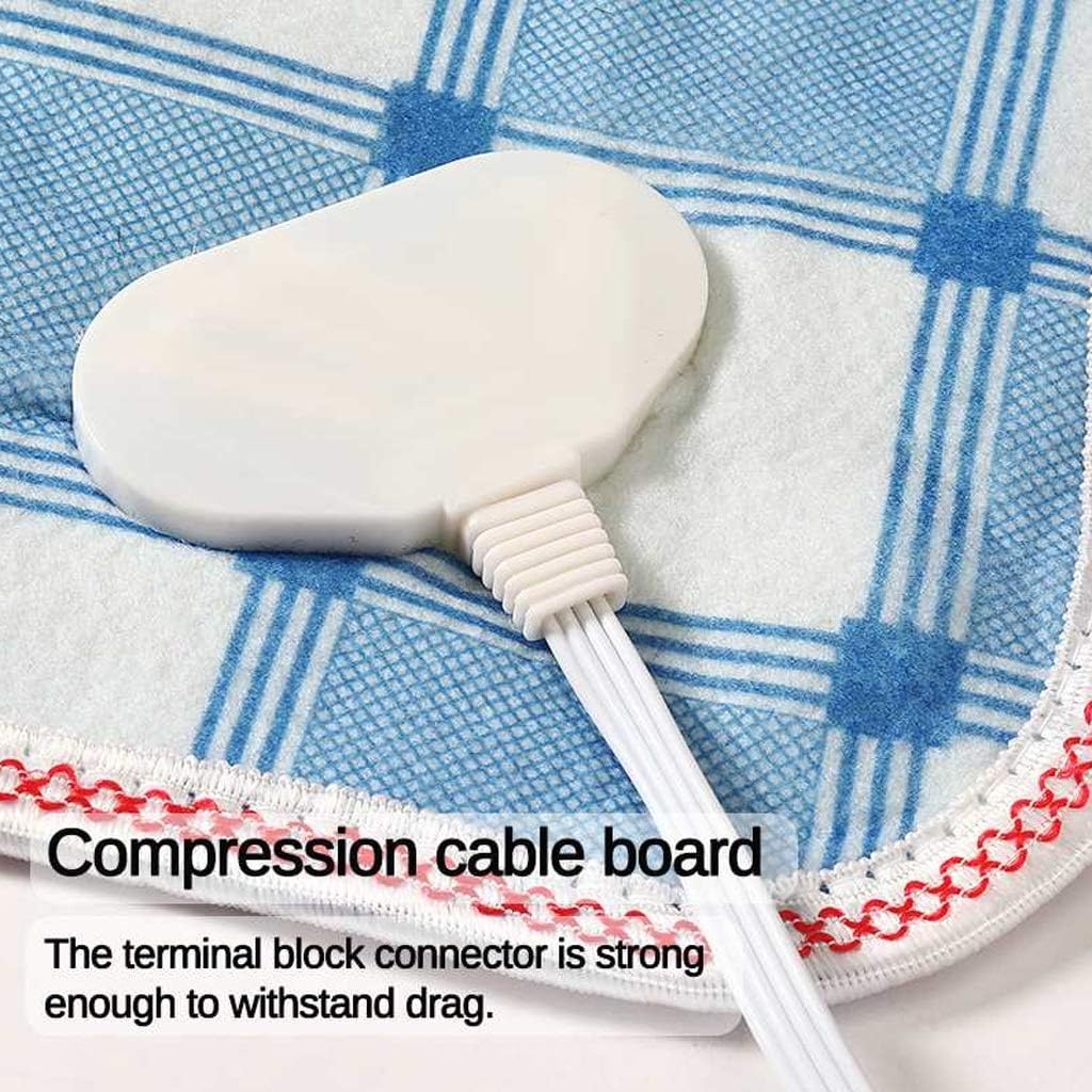 review ORTOLY Electric Blanket Electric Blanket Temperature Adjustable Heated Throw Blue Blue Plaid Heated Mat Dual Control 150x180cm Blanket (Color : 150x120cm)