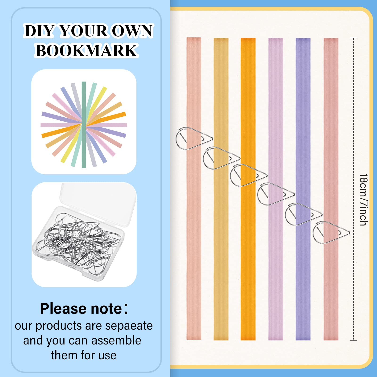 Bookmark Rope Loop Snapklik.com : Elastic Bookmarks Set Multi Color Elastic Rope Bands ...