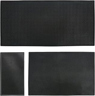 Patioer 3Pcs Bar Mat Rubber Bar Service Spill Mat (12×6 inch, 18×12 inch, 24×12 inch) Nonslip Flexible Bar Mats for Countertop Bar Restaurant Coffee,Countertop Dish Drying Mat
