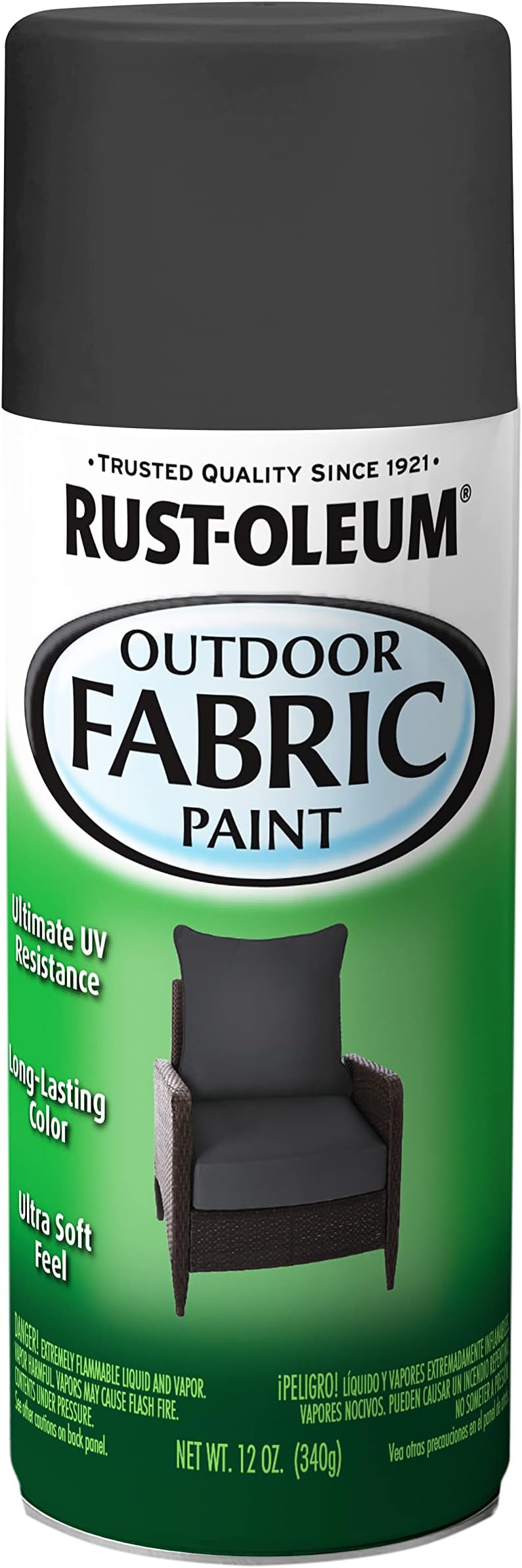 Rust-Oleum Outdoor Fabric Spray Paint, 12 oz, Graphite, (Pack of 1)