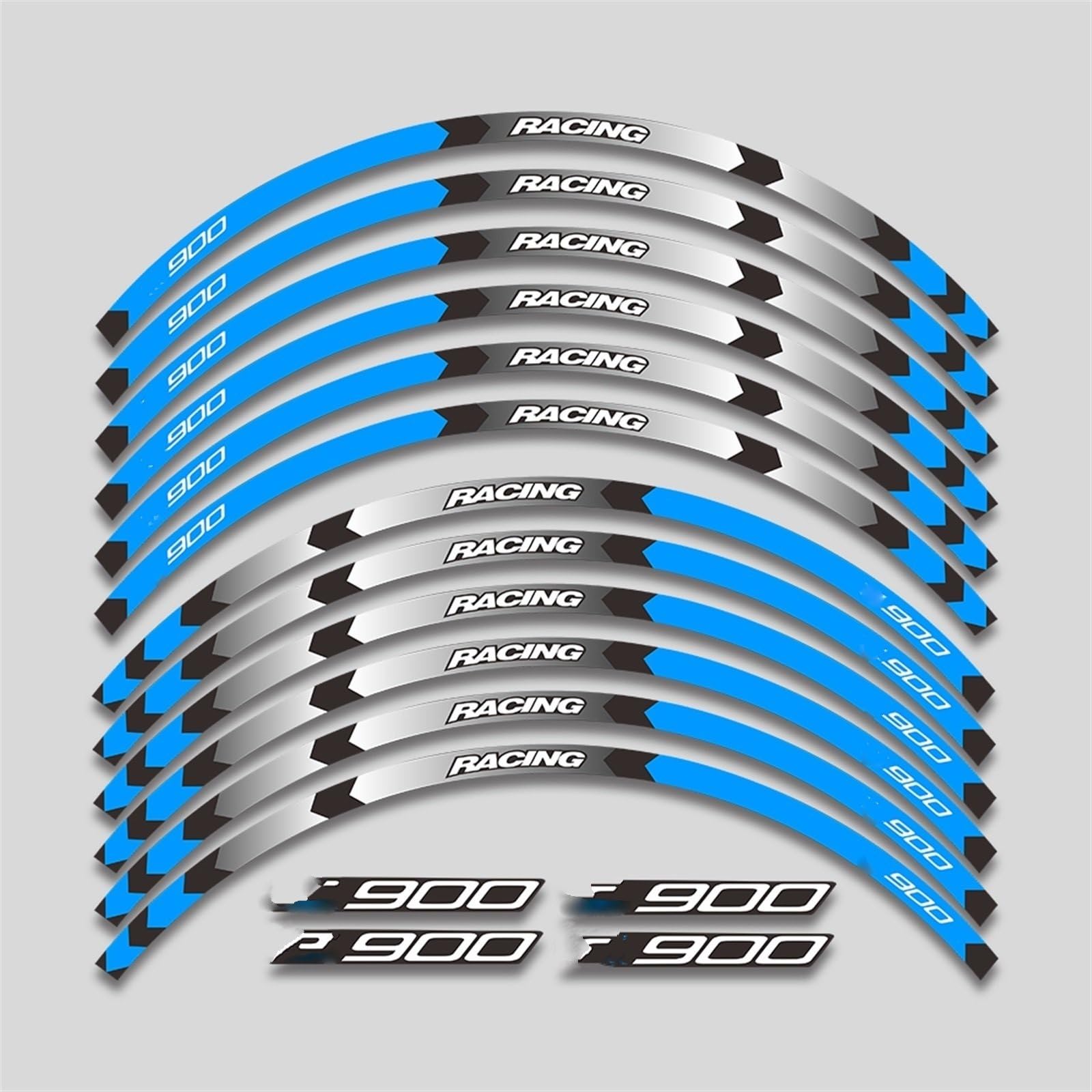 Motorcycle for Kawasaki Z900 Z 900 Front and Rear Wheel Hub Decal Set Improved Decoration Rim Reflective Stickers Decorative(Color18)