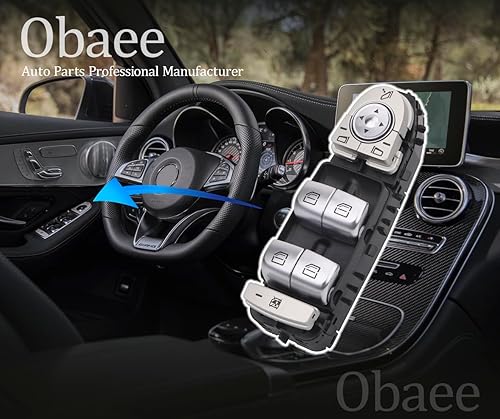 Miniatura 5 de Obaee Master - Interruptor de elevalunas eléctrico delantero para lado del conductor compatible con Mercedes-Benz C300, C350e, C43 AMG, C63 AMG, C63