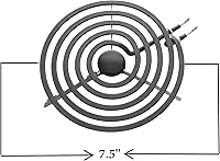 Vista 5 de KITCHEN BASICS 101 MP31YA Electric Range Burner Surface Element - Includes an 8-Inch MP21YA5 and 3 6-Inch MP15YA Burners, 4 Pack