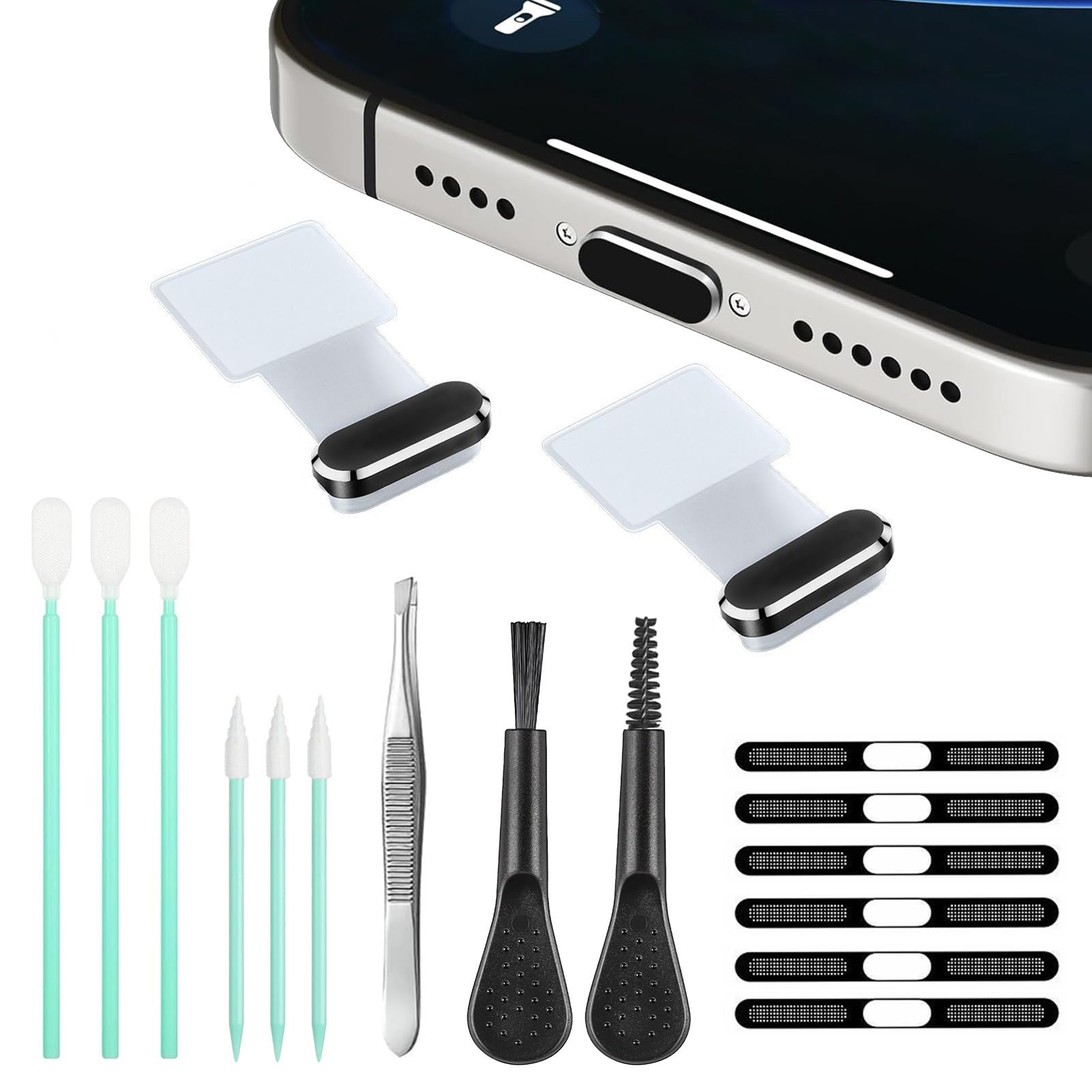 Enchufe antipolvo antipérdida y malla para solucionar fallos de carga en iPhone 8