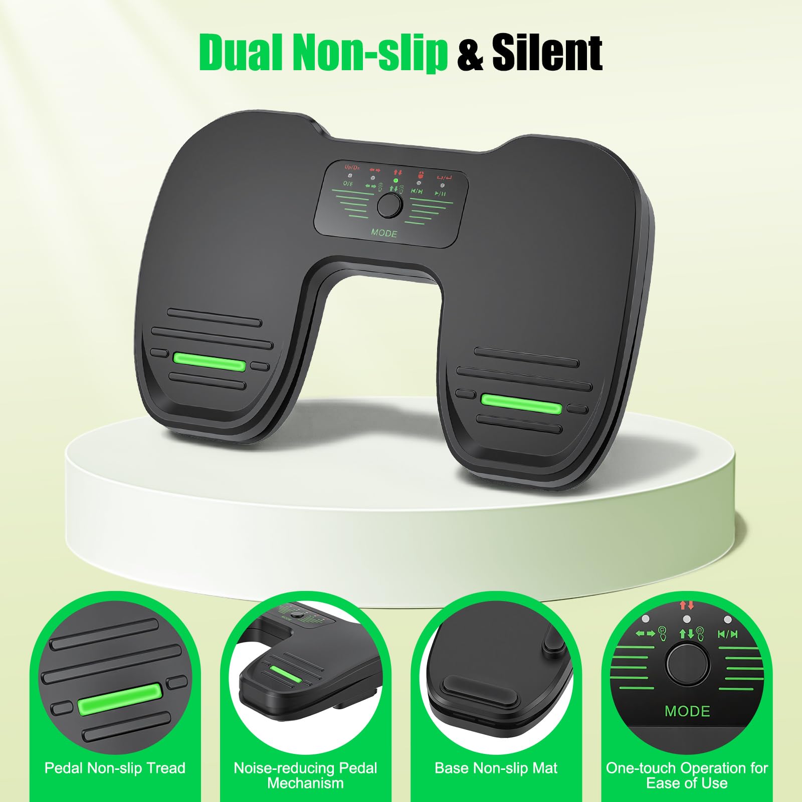 Pedal de giro de página Bluetooth, interruptor de pie inalámbrico Bluetooth recargable para teléfono, tablets, Kindle, pedal portátil compatible con iOS y Android