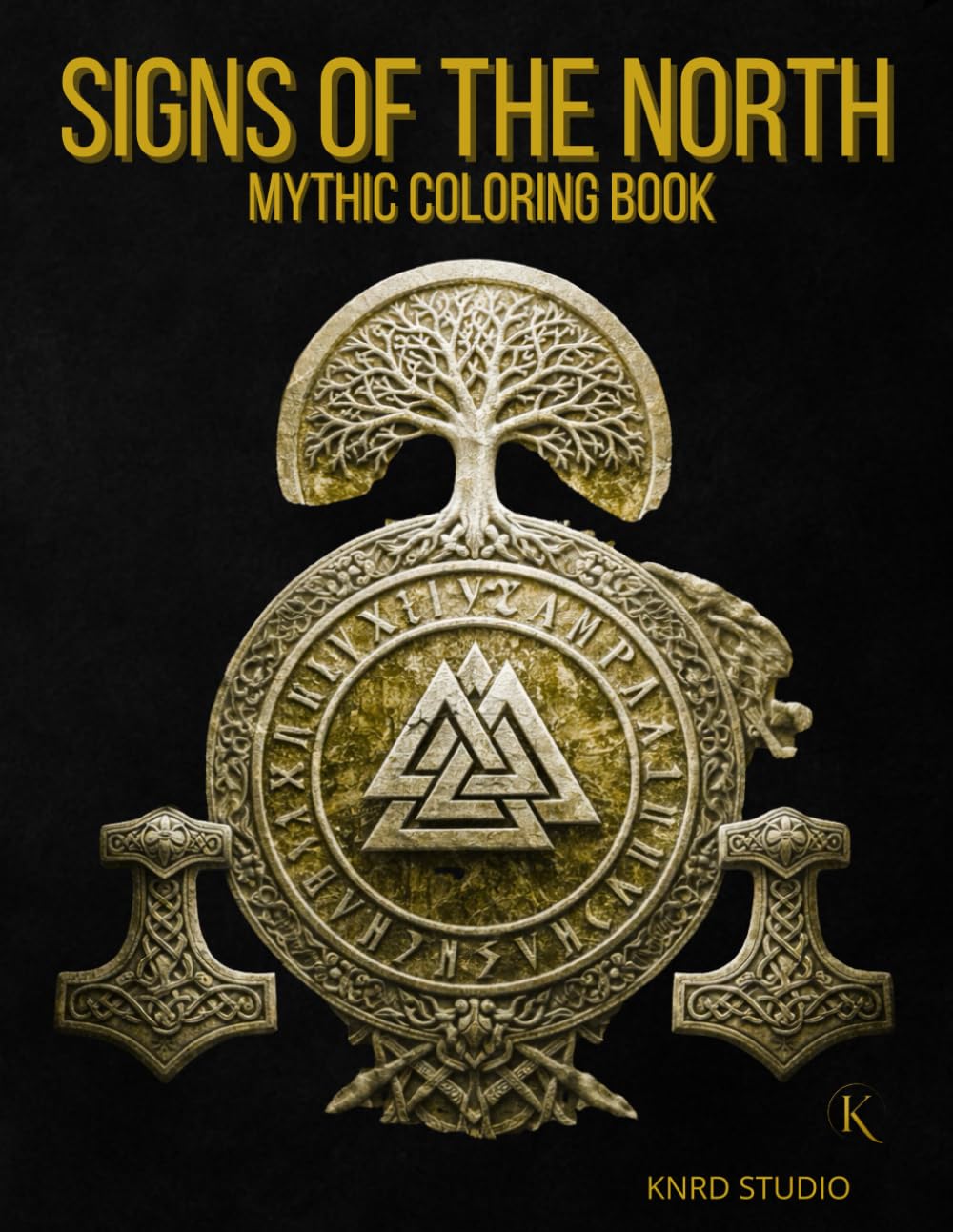 Signs of the North Coloring Book — Vol. 2: Mythic Coloring Book — 40 Easy to Medium Mythology Coloring Pages for Adults | Clean Bold Line Art Designs | 40 illustrations / 40 characters / 45 pages