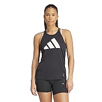 adidas Donna Run It Stripes Tank Top, Black, S