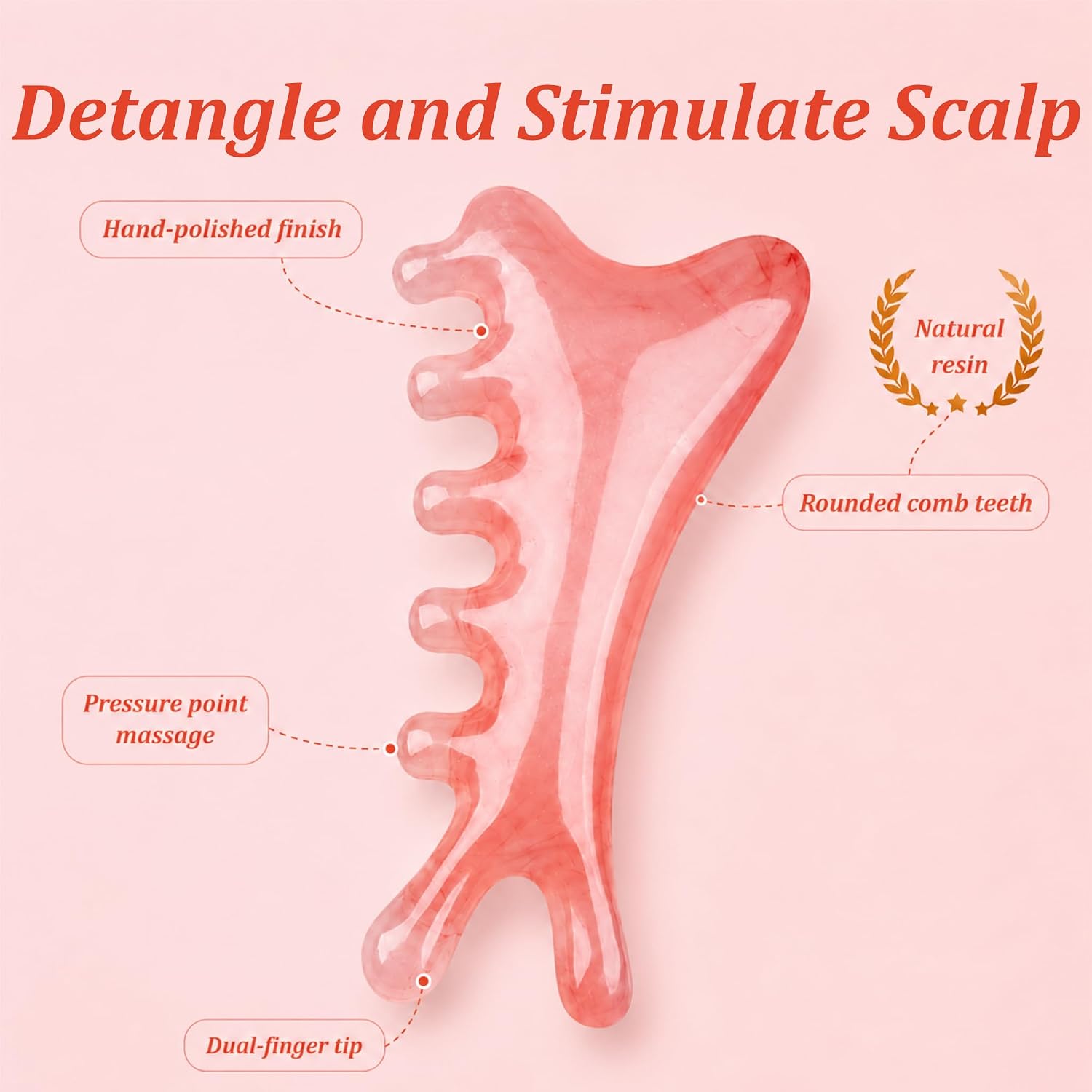 TOMULE 3Pcs Resin Gua Sha Facial Tool Set & Tangle Free Scalp Massage Comb | Unbreakable, Smooth Edge, Skincare Absorption, Jawline Contouring & Neck Tension Relief, Drop Resistant