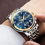 OLEVS Watches for Men Dress Watch with Day Classic Wrist Watches Multifunction Luminous Men Stainless Steel Wristwatch Water Resistant Chronograph Men Business Watches