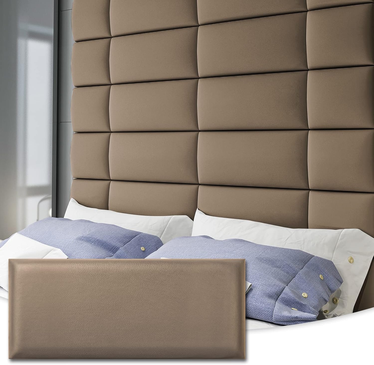 Art3d Adjustable Wall Mounted Upholstered Headboard for King, Twin