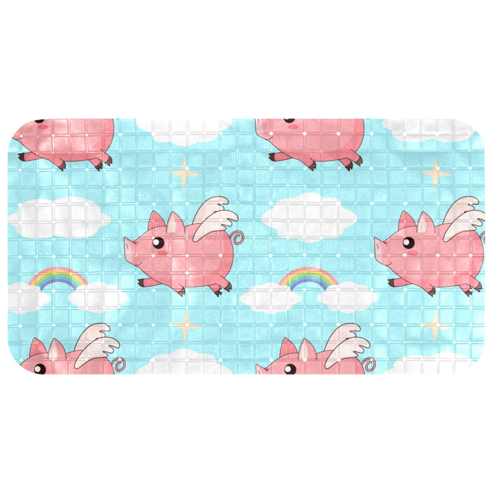 Alfombrilla de baño para bebés ideal para un baño seguro con diseño de arco iris
