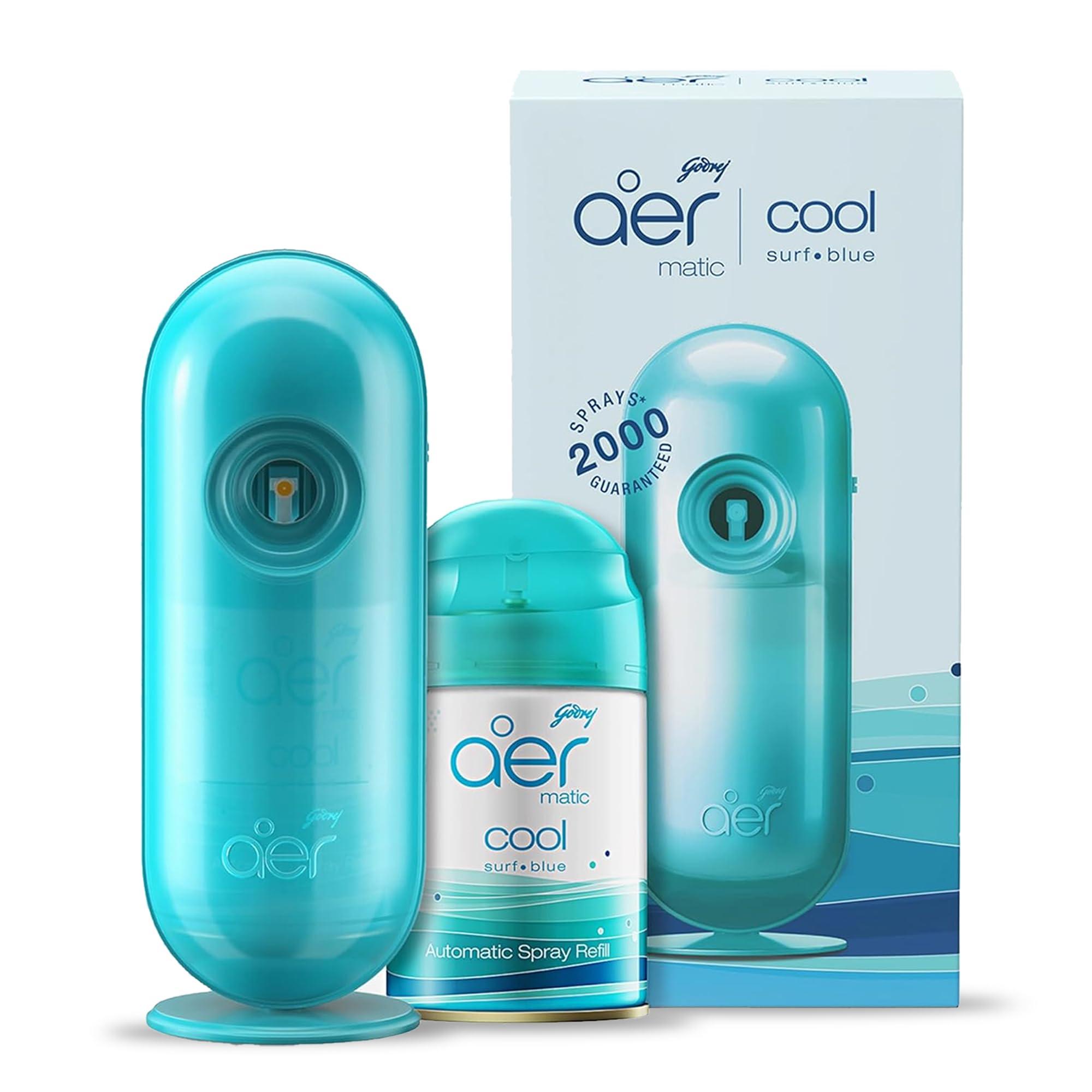Godrej aer Matic Kit - Automatic Air Freshener spray with Flexi Control | Cool Surf Blue (225ml)-picture-20