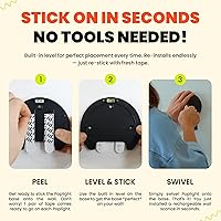 Vista 5 de Wireless Wall Sconce (Shark Tank) Rechargeable & Dimmable LED Light w/App Control & Damage-Free Install, Moveable Modern Ambient Lighting for