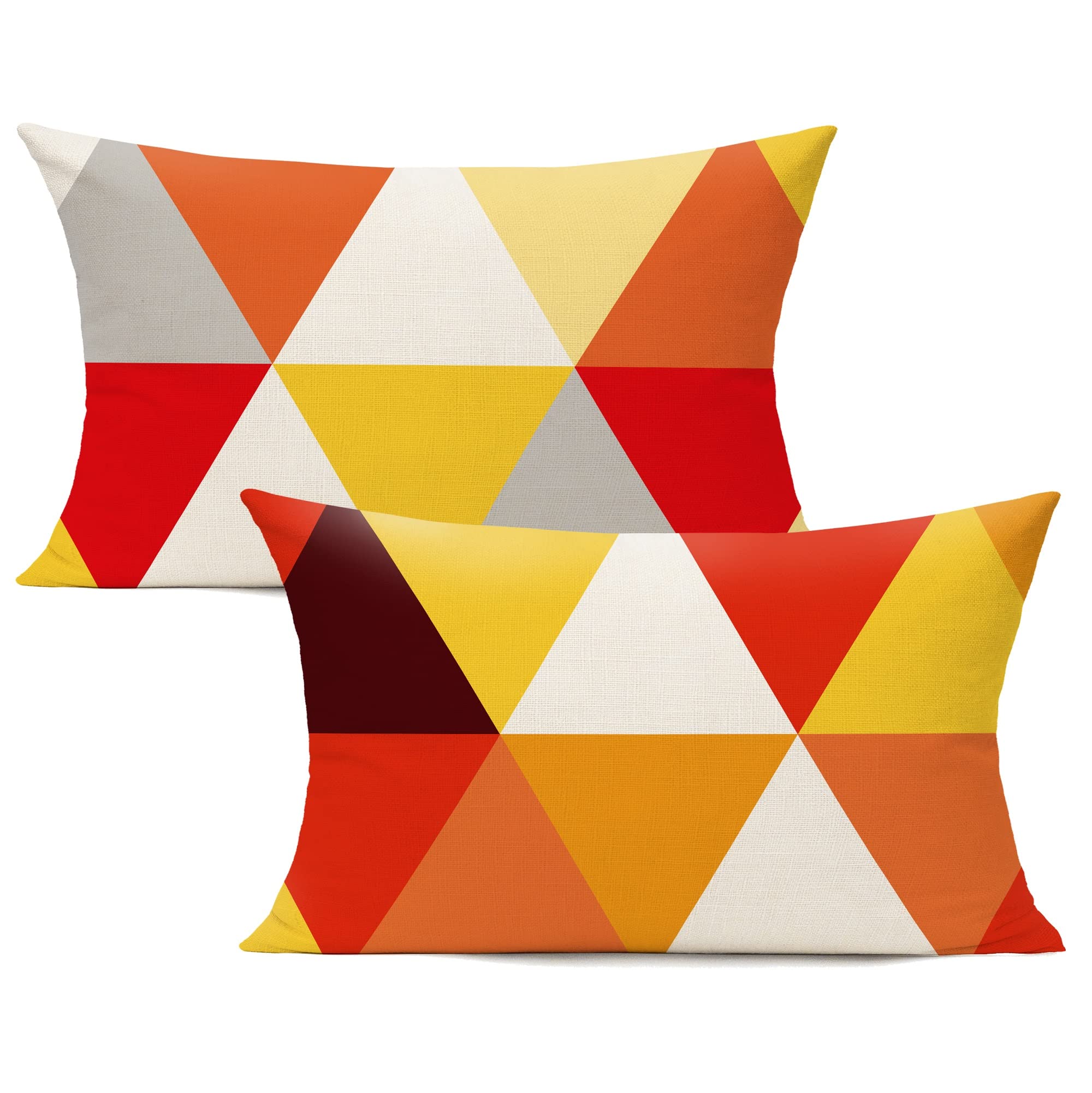 All Smiles Lumbar 12x20 Outdoor Throw Pillow Covers Fall Decor Colorful Decoration Porch for Home Living Room Couch Sofa Geometric Modern Cushion