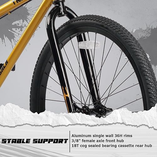 Miniatura 3 de 20 24 26 Inch BMX Race Bike Trident Bicycles Beginner-Level to Advanced Riders with 2 Pegs, Multiple Colors Dorado,Con