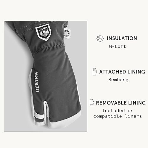 Miniatura 5 de Hestra Army - Guante de esquí de cuero con 3 dedos para esquí y montañismo