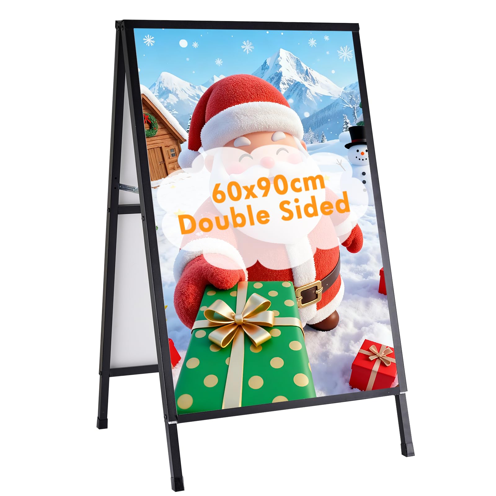 YUCHENGTECH Caballete Publicidad Exterior 60x90 cm Portacartel Doble Cara Soporte para Cartel Metálicos Panel Publicitario Resistente a La Intemperie para Bares Restaurantes Exposiciones Exteriores