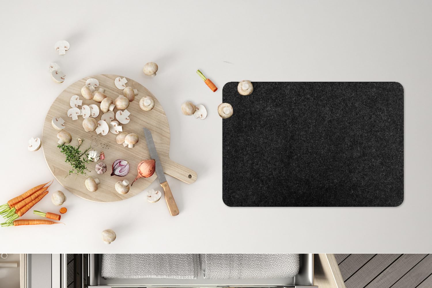 KitchenYeah© Placemats 6 stuks 45x30 cm Keuken Decoratie Placemats Afwasbaar Anti Slip Tafelmat Vinyl Onderlegger Eettafel - Graniet - Zwart - Granietstructuur - Donker KitchenYeah© Placemats 6 stuks 45x30 cm Keuken Decoratie Placemats Afwasbaar Anti Slip Tafelmat Vinyl Onderlegger Eettafel - Graniet - Zwart - Granietstructuur - Donker