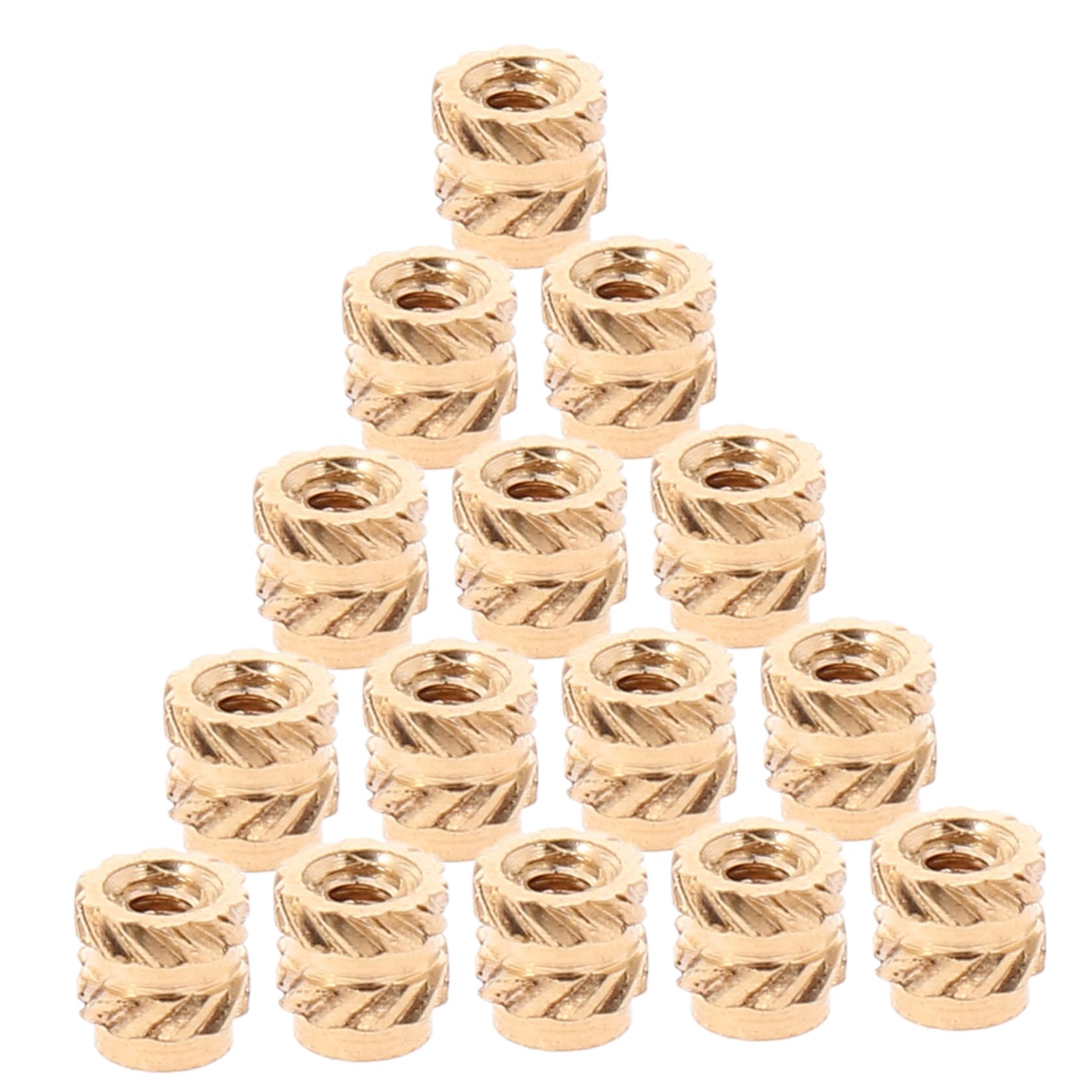 Mikikit 60pcs Threaded Insert Nuts Heat Set Brass Inserts for Wood Secure Fastening Easy Installation