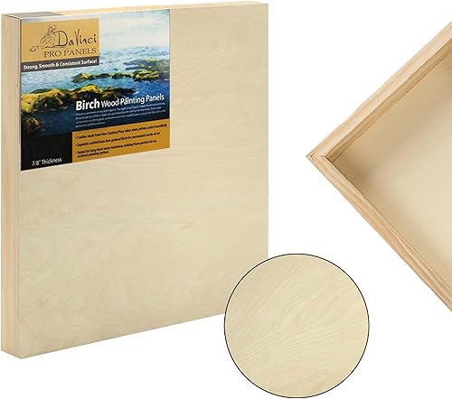 Miniatura 2 de Da Vinci Pro Paneles de gesso de madera de abedul  Abedul de grano de madera muy fino resistente a la deformación, para montar lino o se puede