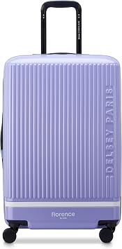 florence by mills Spin Me Away Hardside Expandable Luggage with Spinner Wheels, Lavender, Checked-Medium 24 Inch