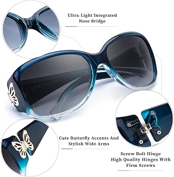 Myiaur 2 Pack Polarised Sunglasses for Women, Wrap Around UV400 Protection