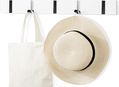 DAFEN Perchero plegable de madera para montar en la pared, moderno perchero flotante de pared que ahorra espacio para abrigos, sombreros, bufandas,