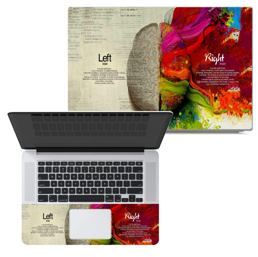 Techfit Left Right Brain Decal No Residue, Bubble Free - Removable HD Quality Printed Vinyl Full Panel Laptop Skins Compatible with 14.1 inch - - Multicolor (B0927GCX89) Amazon Price History, Amazon Price Tracker