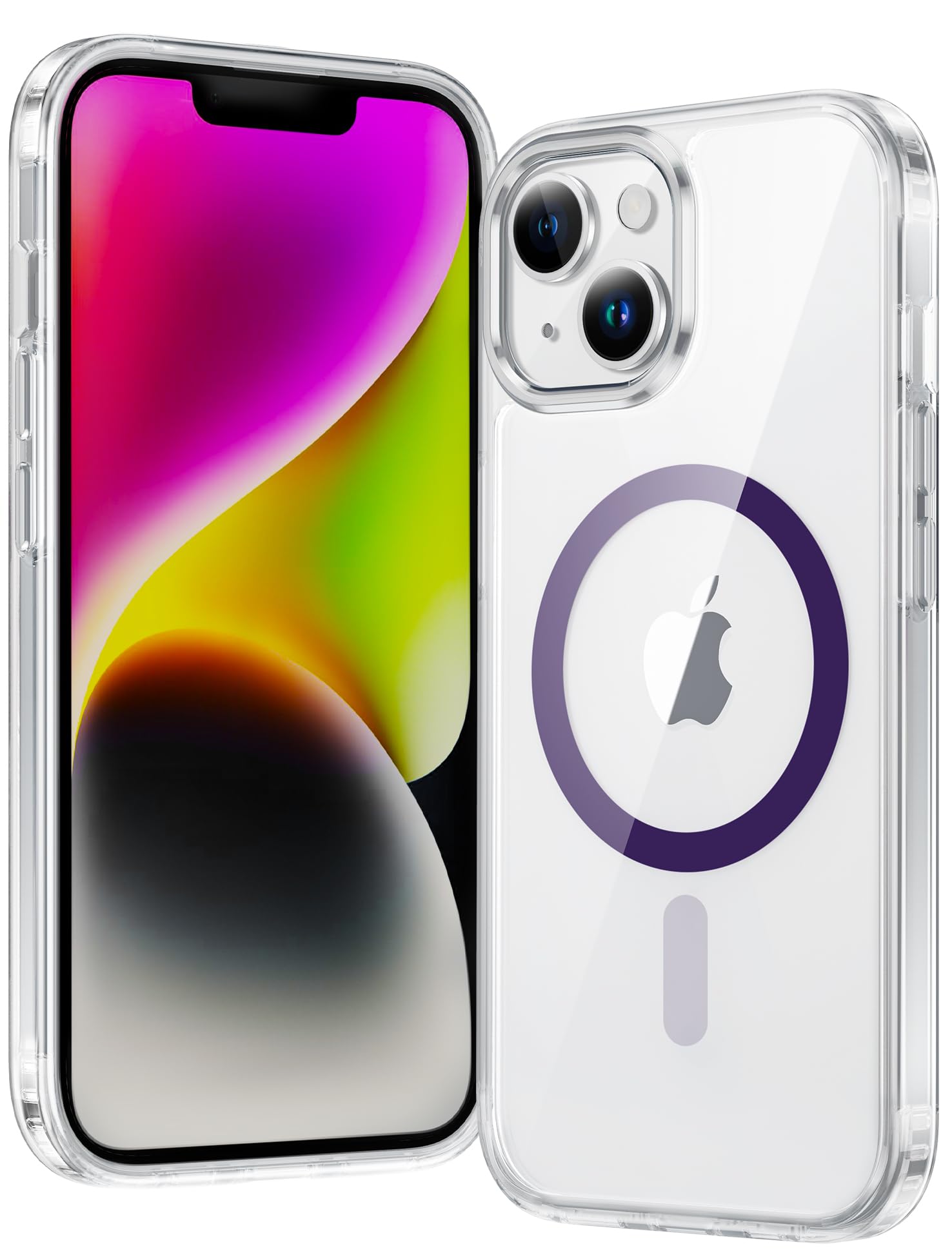 FNTCASE for iPhone 13 Phone Case Clear Magnetic iPhone 14 PhoneCase | Anti Yellowing, Compatible with Magsafe, Military Grade Drop Protection Cell Cover, Rugged Shockproof Protective Bumper