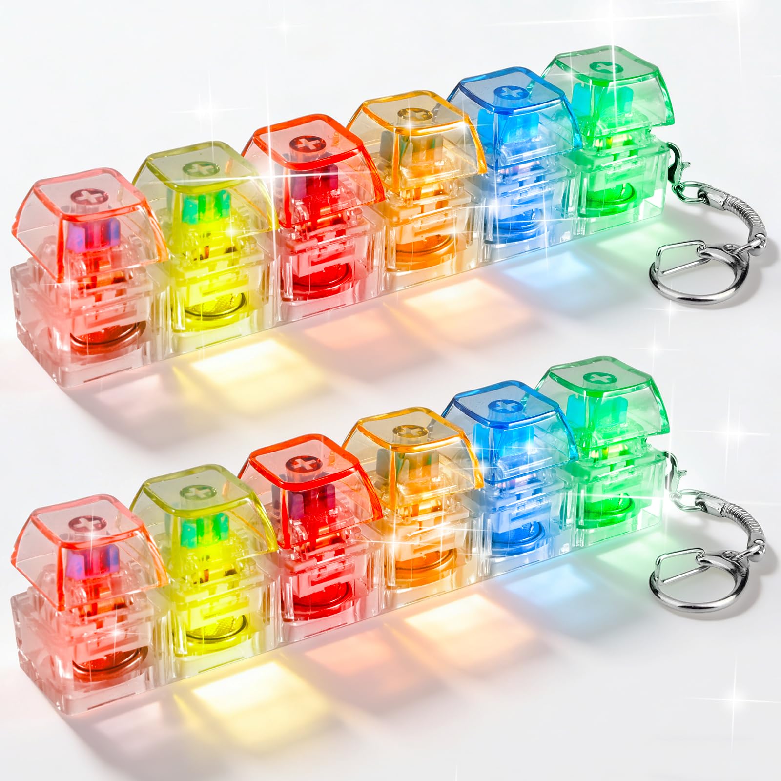 2 sztuki zabawek fidget z klawiaturą, breloczkiem do kluczy, 6 klawiszy, zabawna zabawka do strachu, biura, szkoły i podróży