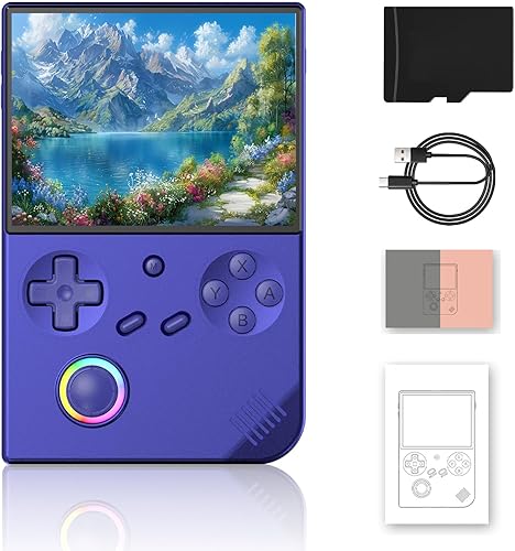 RG40XX V - Consola de juegos portátil, pantalla IPS de 4.0 pulgadas con mando de control de luz colorida RGB de 16 colores, consolas de juegos del