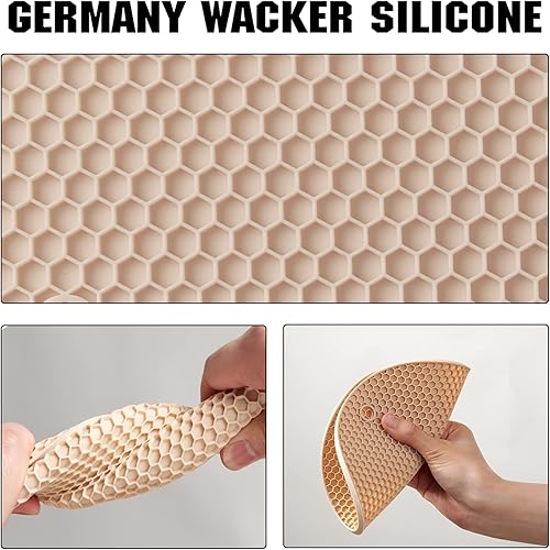 Vista 38 de Joyhalo Salvamanteles para platos calientes, almohadillas calientes para cocina, soportes de silicona para ollas y sartenes calientes, alfombrillas