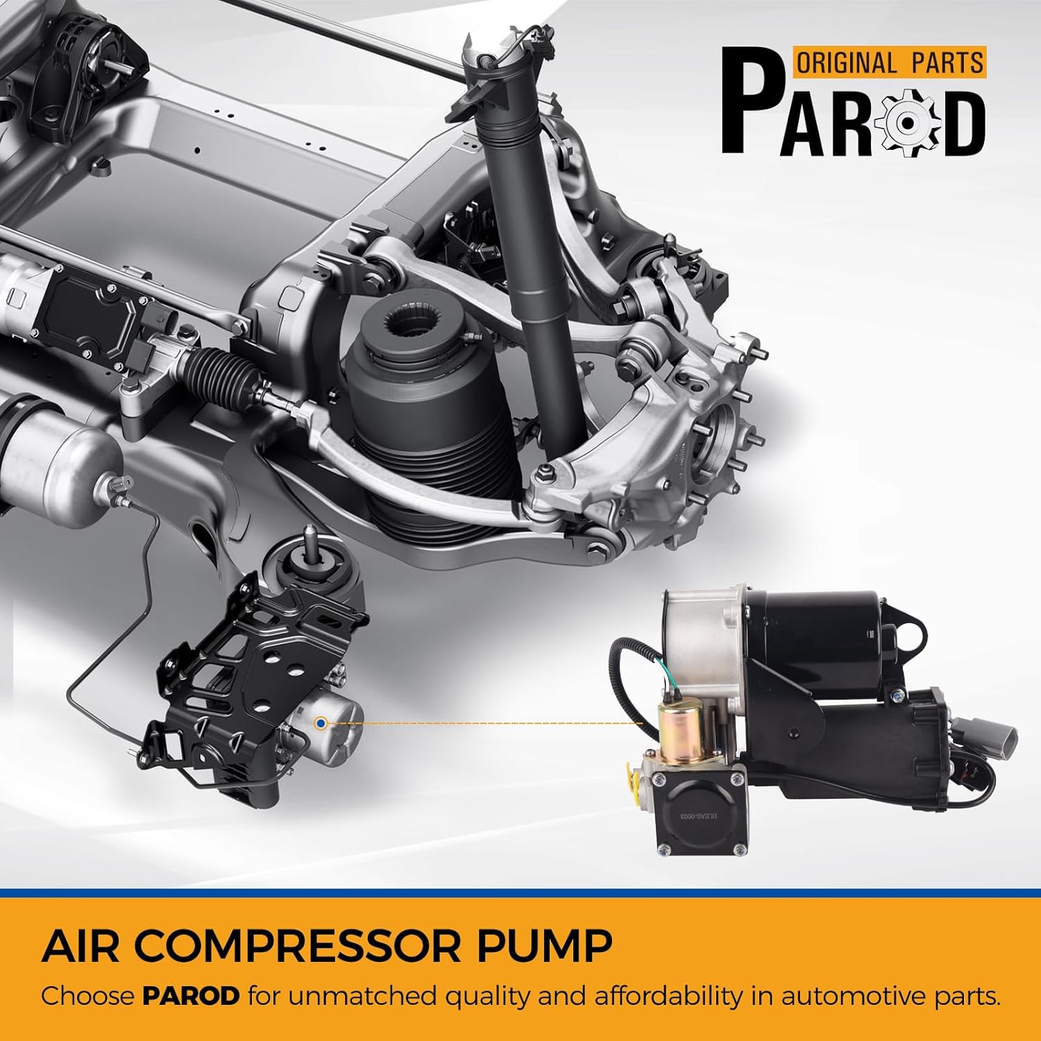 PAROD LR023964 Air Suspension Compressor pump [6 Pins Connector] Fit for Land Rover LR3 Discovery 3 2005-2009, LR4 Discovery 4 2010-2013, Range Rover Sport 2006-2013, LR015303