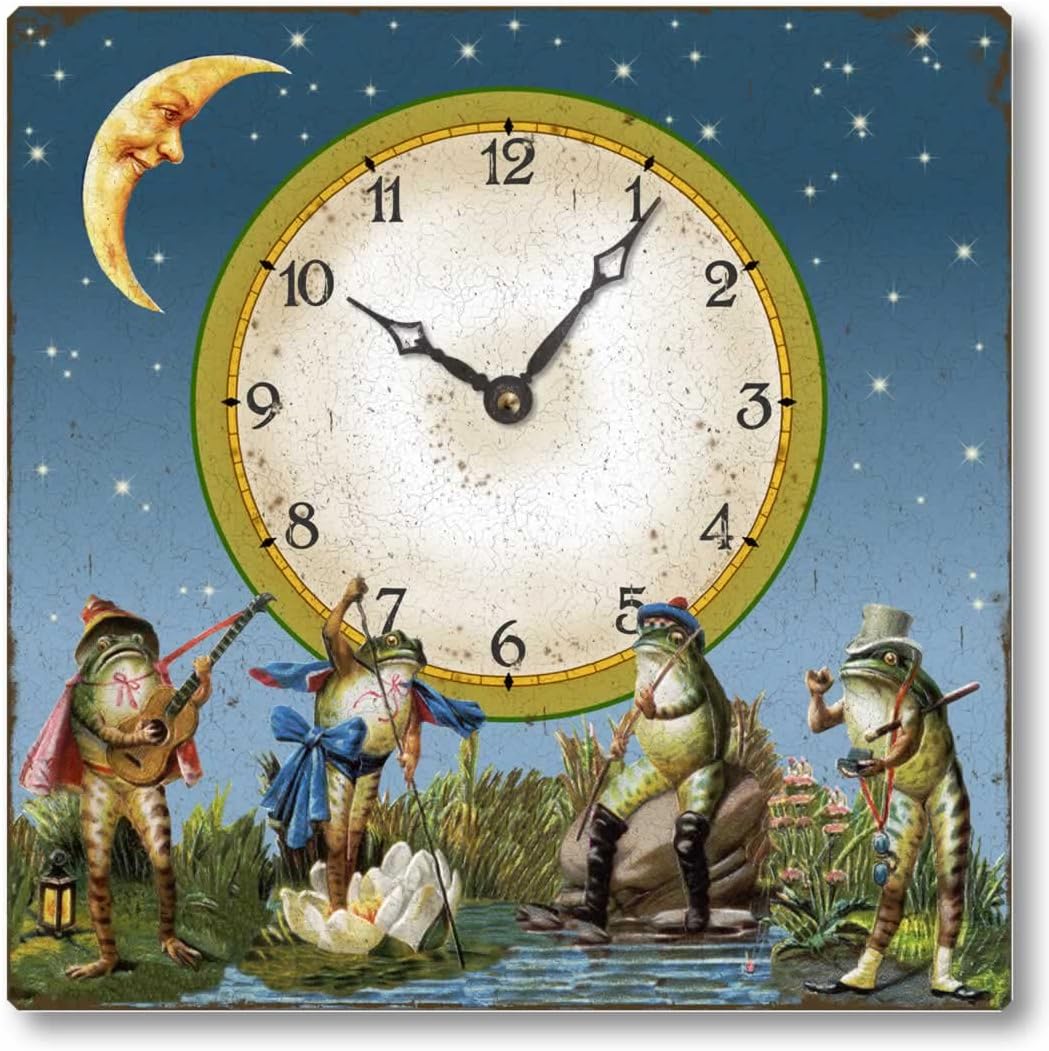 Item C5030 Vintage Victorian Style Frogs Wall Clock